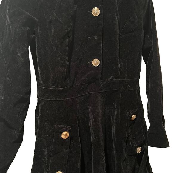 FeiInVan Velvet Midi Dress Small Black Button Up Cosplay Costume Anime Character - Picture 3 of 9